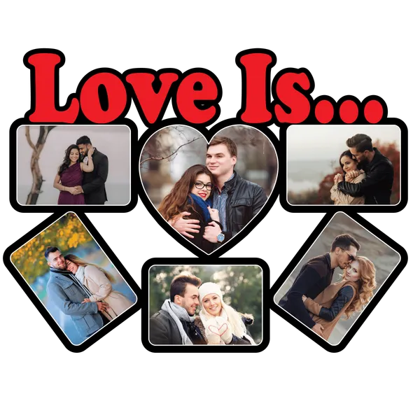 Mdf_Black_Red_Love_Is_Romantic_Multi_Photo_Collage_Wall_Frame