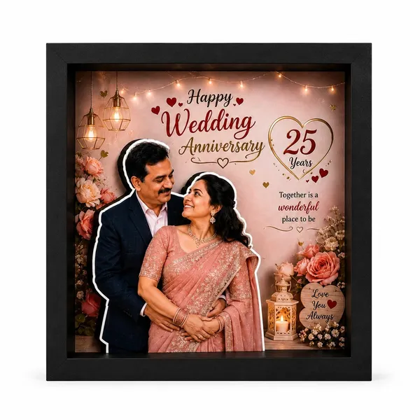 Mdf_Black_Anniversary_Floral_Shadow_Box_Photo_Frame