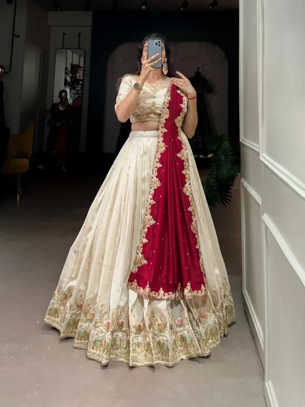 Women_S_Premium_Ivory_Embroidered_Lehenga_Choli_With_Wine_Dupatta_Bridal_Wedding_Festive_Wear