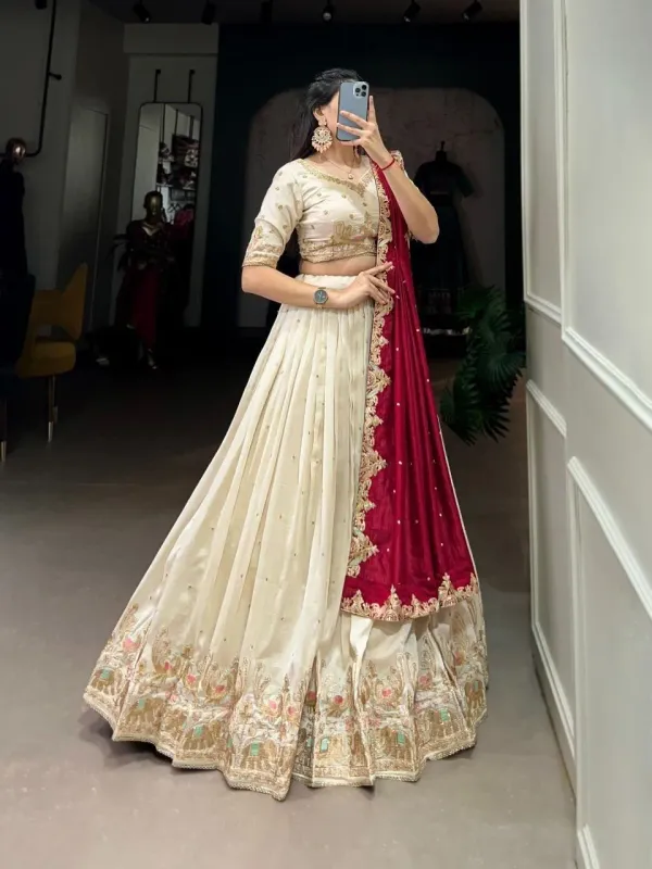 Women_S_Premium_Ivory_Embroidered_Lehenga_Choli_With_Wine_Dupatta_Bridal_Wedding_Festive_Wear
