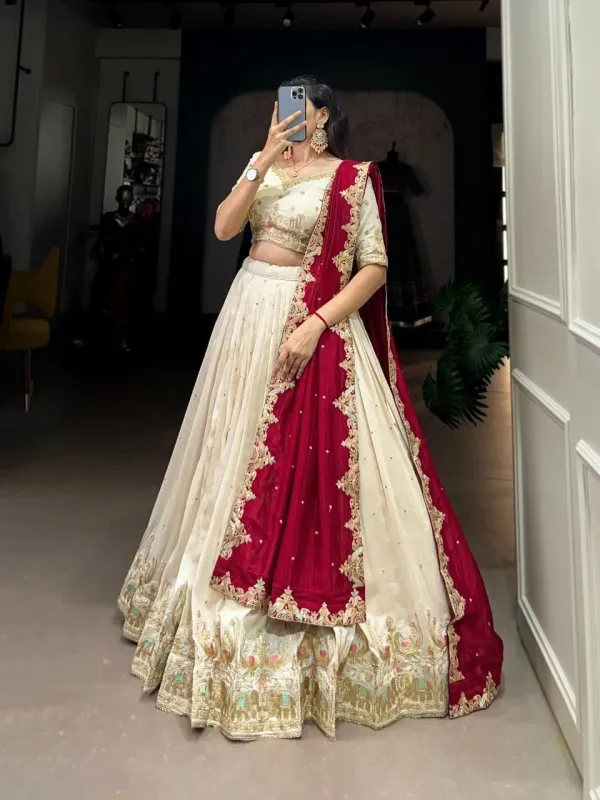 Women_S_Premium_Ivory_Embroidered_Lehenga_Choli_With_Wine_Dupatta_Bridal_Wedding_Festive_Wear