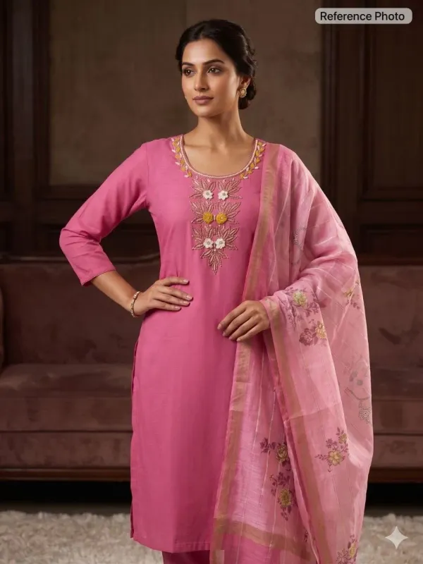 Practical_Pink_Mul_Chanderi_Kurti_Pant_Dupatta_Set_With_Hand_Work