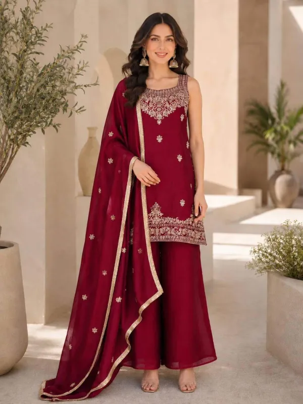 Women_S_Embroidered_Kurta_With_Palazzo_And_Dupatta_Set