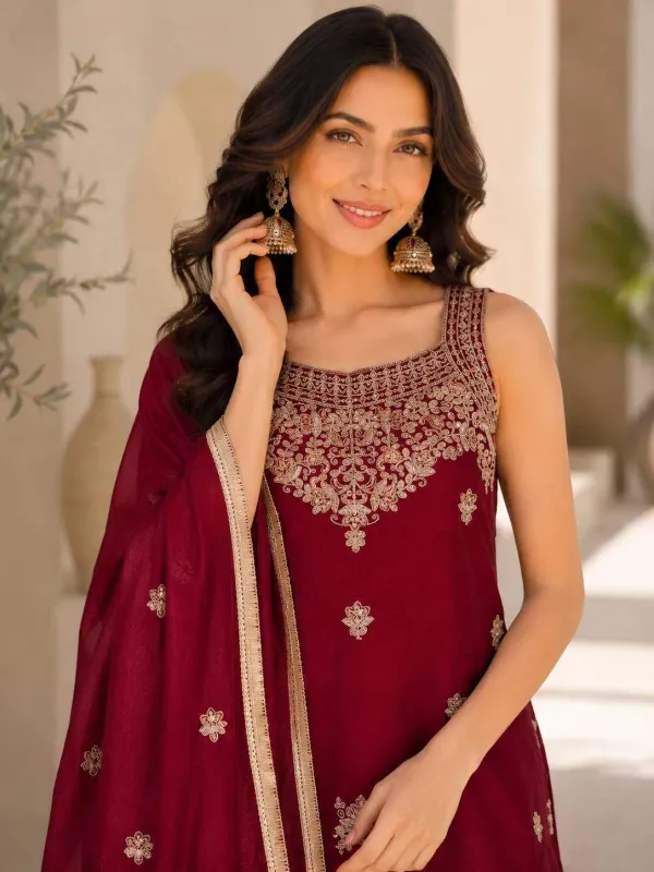 Women_S_Embroidered_Kurta_With_Palazzo_And_Dupatta_Set