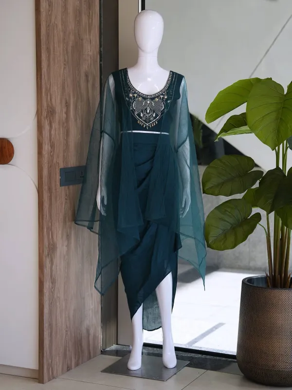 Women_S_Embroidered_Crop_Top_With_Dhoti_Skirt_And_Cape_Set