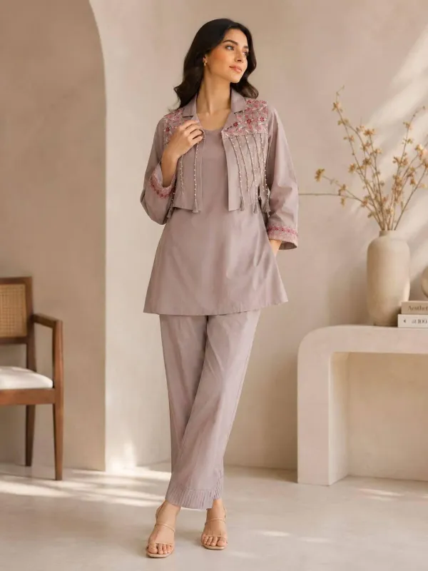 Women_S_Premium_Embroidered_Co_Ord_Set_With_Stylish_Jacket_Casual_Office_Wear_Cotton_Blend_Kurti_Pant_Set_Taupe