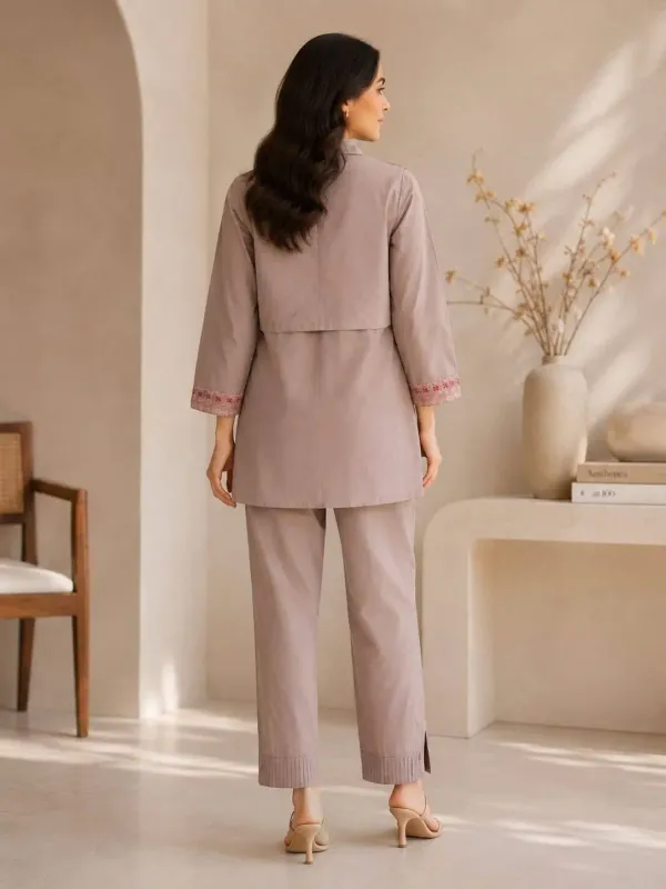 Women_S_Premium_Embroidered_Co_Ord_Set_With_Stylish_Jacket_Casual_Office_Wear_Cotton_Blend_Kurti_Pant_Set_Taupe