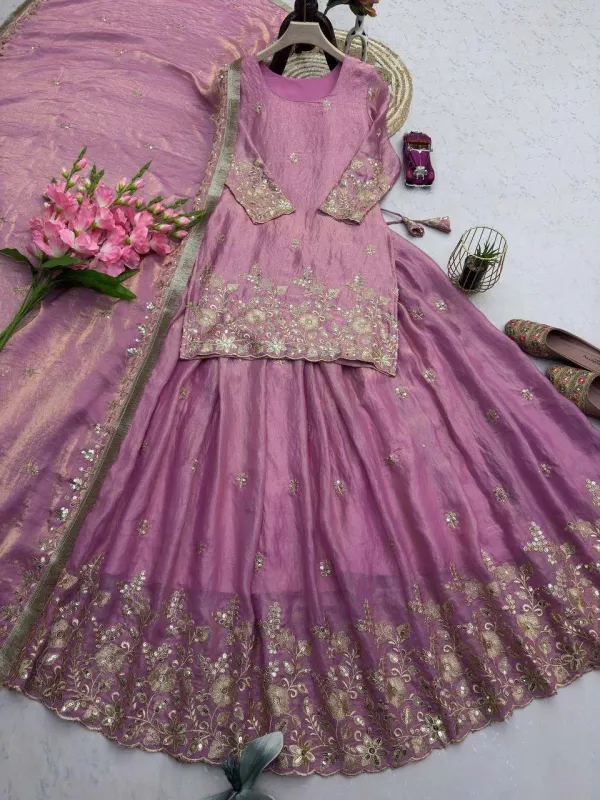 Women_S_Embroidered_Lehenga_Choli_Set_And_Dupatta_Set