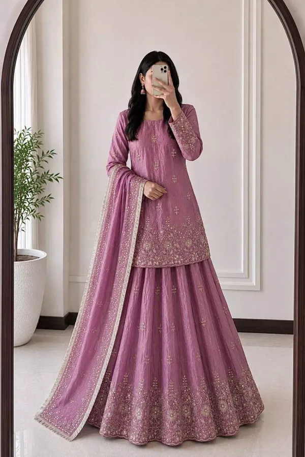 Women_S_Embroidered_Lehenga_Choli_Set_And_Dupatta_Set