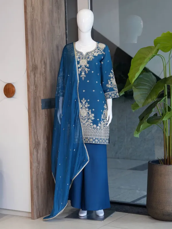 Women_S_Embroidered_Kurta_With_Palazzo_And_Dupatta_Set