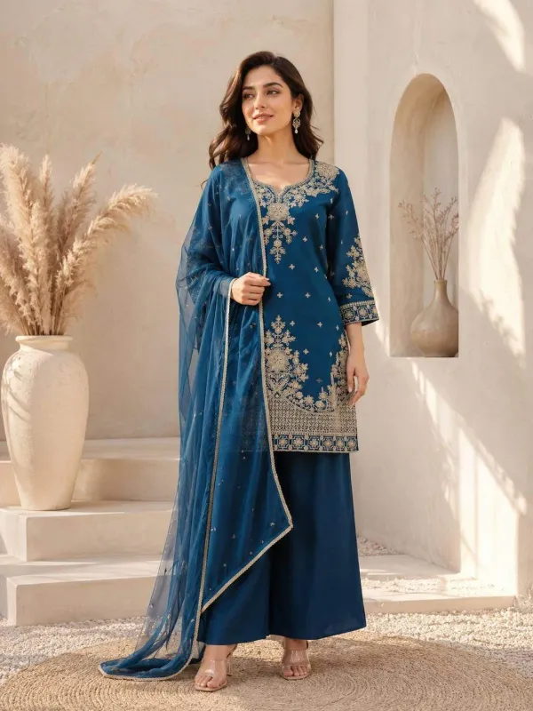 Women_S_Embroidered_Kurta_With_Palazzo_And_Dupatta_Set
