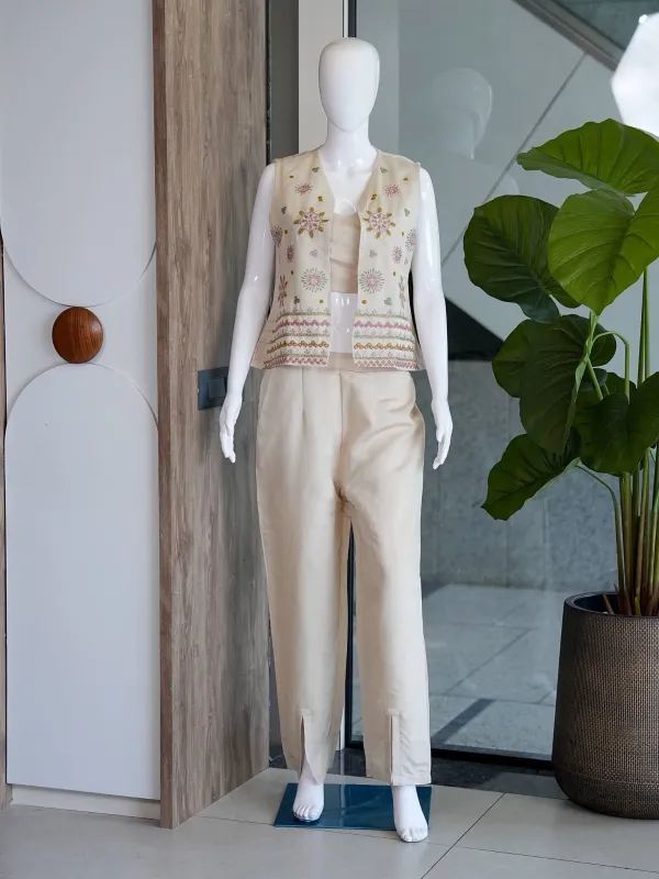 Elegant_Beige_Embroidered_Co_Ord_Set_For_Women_Crop_Top_Jacket_Palazzo_Set