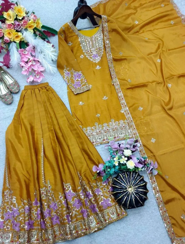 Buy_Heavy_Embroidered_Kurti_Sharara_With_Dupatta_For_Women_Party_Wear_Ethnic_Dress_Sirio_Craft
