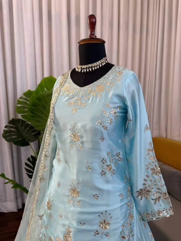 Sky_Blue_Embroidered_Festive_Lehenga_Choli_Set_With_Net_Dupatta_For_Women