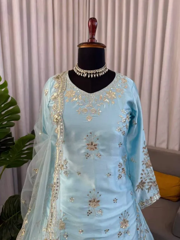 Sky_Blue_Embroidered_Festive_Lehenga_Choli_Set_With_Net_Dupatta_For_Women