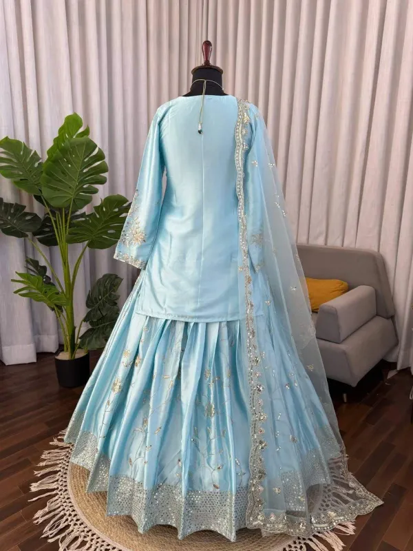 Sky_Blue_Embroidered_Festive_Lehenga_Choli_Set_With_Net_Dupatta_For_Women
