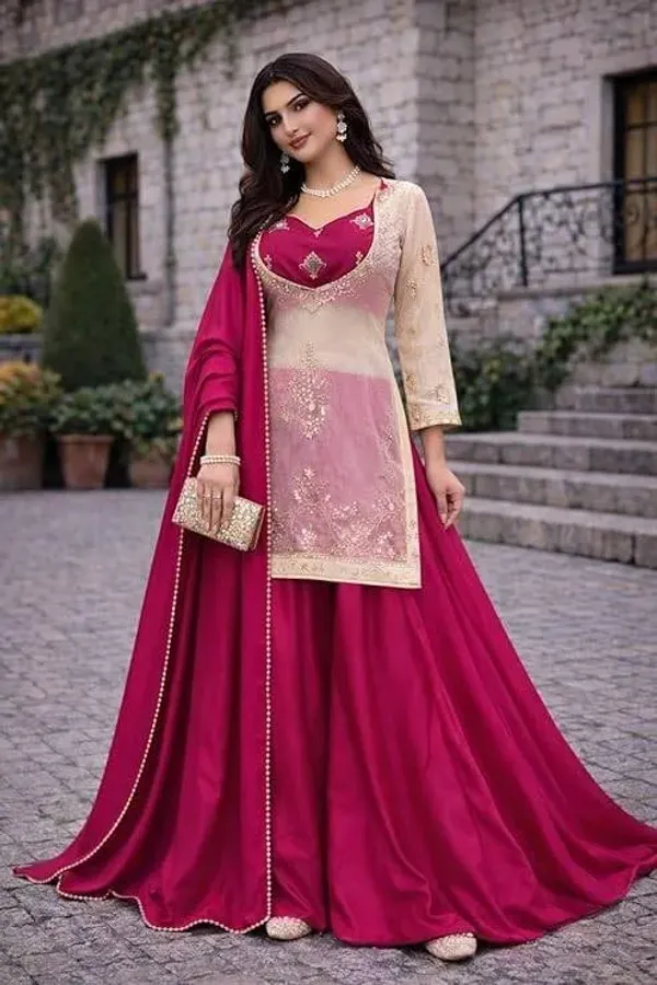 Heavy_Fandy_Silk_Embroidered_Top_Choli_Plazo_Set_With_Chinon_Silk_Dupatta