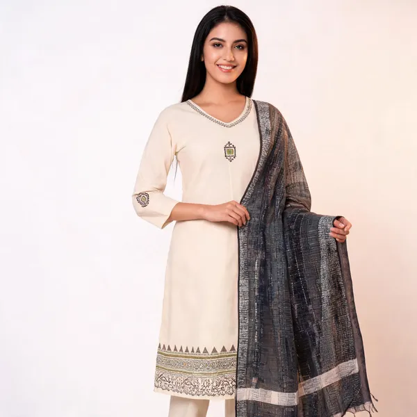 Off_White_Khadi_Cotton_Digital_Print_Hand_Work_Suit_Set_For_Women