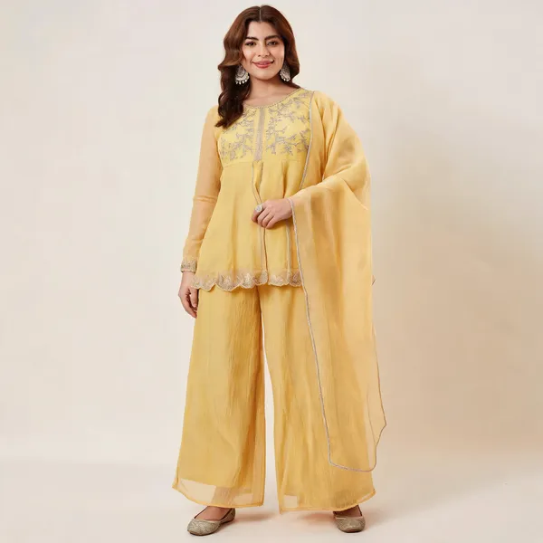 Light_Yellow_Crunchy_Silk_Embroidered_Peplum_Sharara_Set_For_Women
