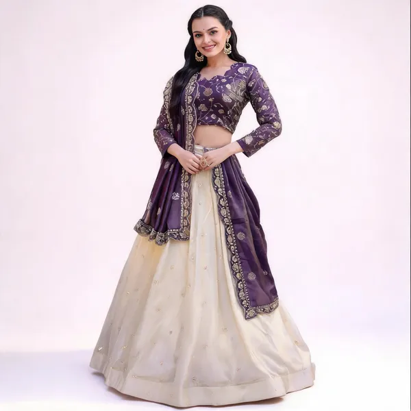 Purple_Silk_Zari_Sequin_Embroidered_Lehenga_Set_For_Women