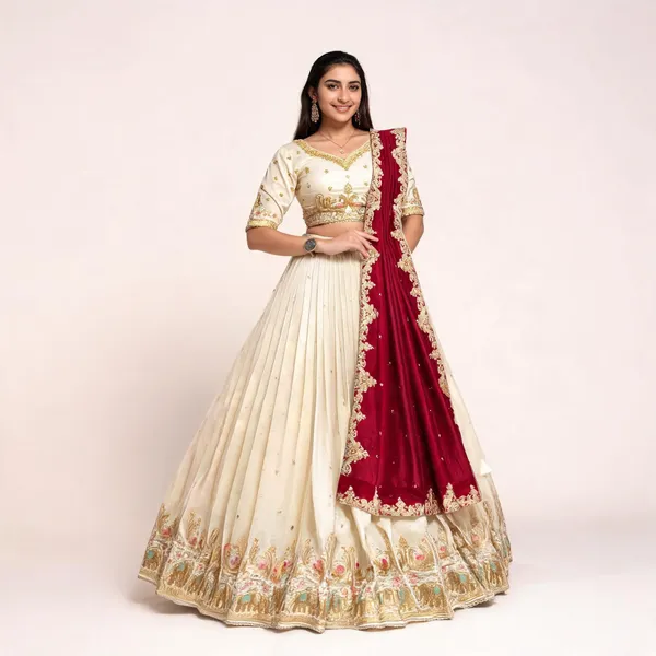 Off_White_Jacquard_Sequin_Embroidered_Lehenga_Choli_Set_For_Women