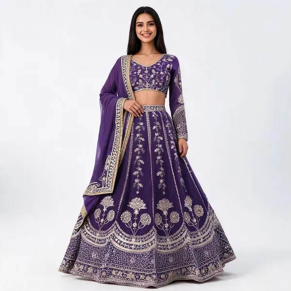 Royal_Purple_Faux_Georgette_Sequin_Embroidered_Lehenga_Choli_Set_For_Women