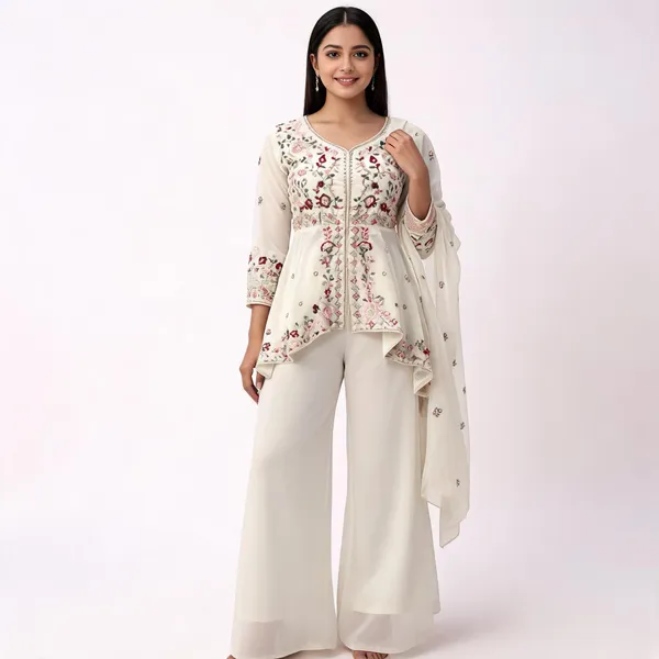 Off_White_Georgette_Embroidered_Peplum_Sharara_Set_For_Women