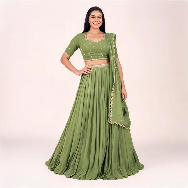 Green_Georgette_Sequin_Embroidered_Lehenga_Set_For_Women