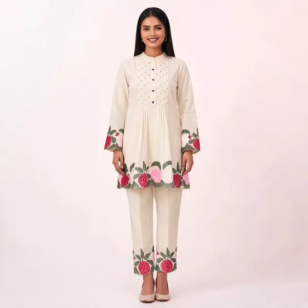 Cream_Roman_Silk_Embroidered_Co-Ord_Set_For_Women