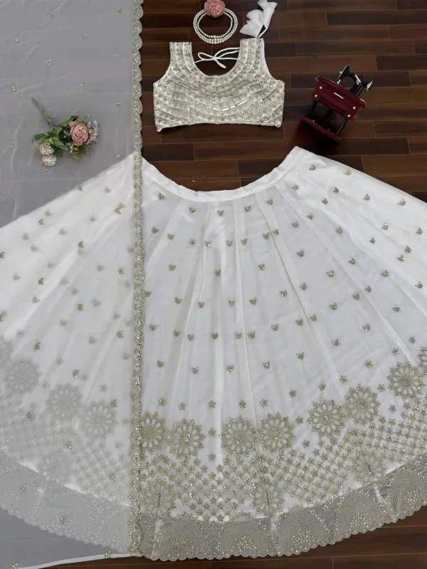 Faux_Georgette_Lehenga_With_Thread_Sequins_Work_For_Wedding_Wear