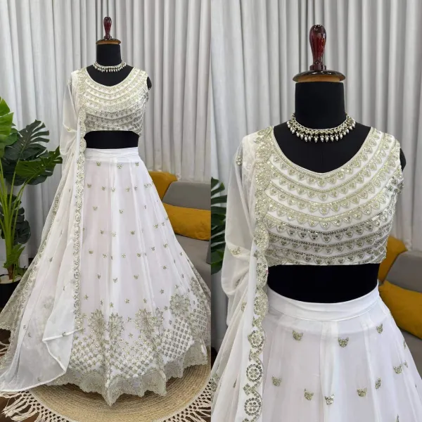 Faux_Georgette_Lehenga_With_Thread_Sequins_Work_For_Wedding_Wear