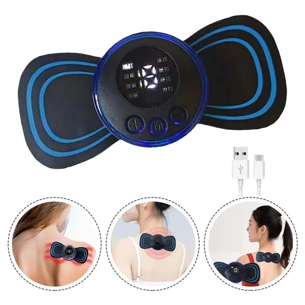 Black_Blue_Electric_Muscle_Stimulator_With_Electrode_Pads
