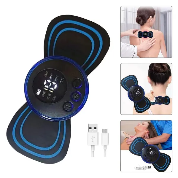 Black_Blue_Electric_Muscle_Stimulator_With_Electrode_Pads