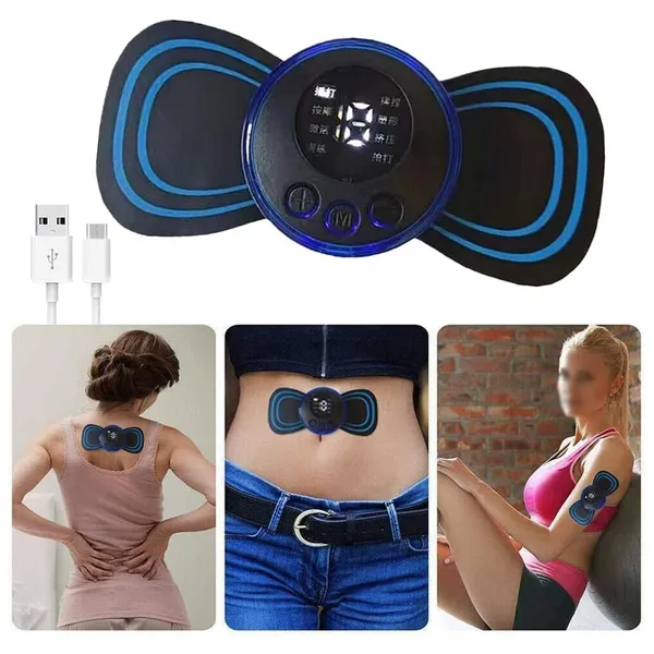 Black_Blue_Electric_Muscle_Stimulator_With_Electrode_Pads