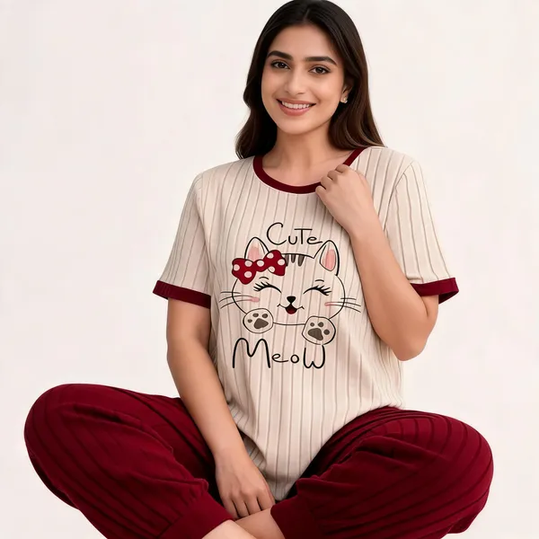 Maroon_Cotton_Relaxed_Fit_Night_Suit_For_Women