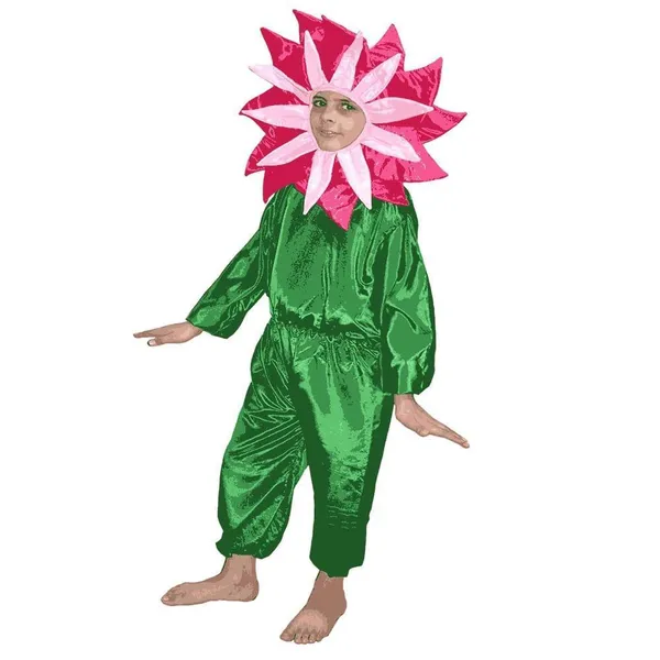 Green_Polyester_Lotus_Flower_Fancy_Dress_Costume_For_Kids
