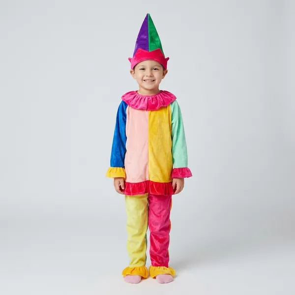 Multicolour_Nylex_Clown_Fancy_Dress_Costume_For_Kids