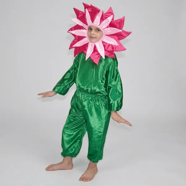 Green_Polyester_Lotus_Flower_Fancy_Dress_Costume_For_Kids