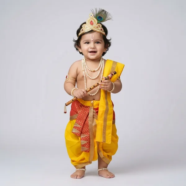 Yellow_Red_Polyester_Krishna_Dhoti_Patka_Costume_For_Baby_Boys
