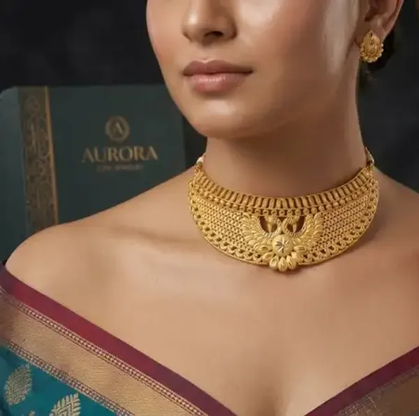 Gold_Brass_Traditional_Choker_Necklace_Jewellery_Set_For_Women