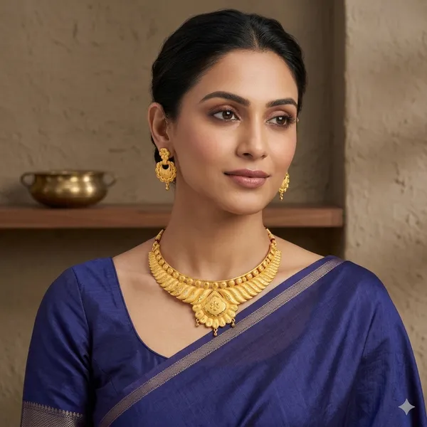 Gold_Brass_Traditional_Choker_Necklace_Jewellery_Set_For_Women