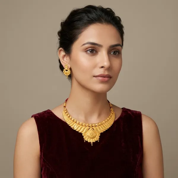 Gold_Brass_Traditional_Choker_Necklace_Jewellery_Set_For_Women