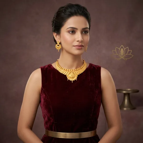 Gold_Brass_Traditional_Choker_Necklace_Jewellery_Set_For_Women