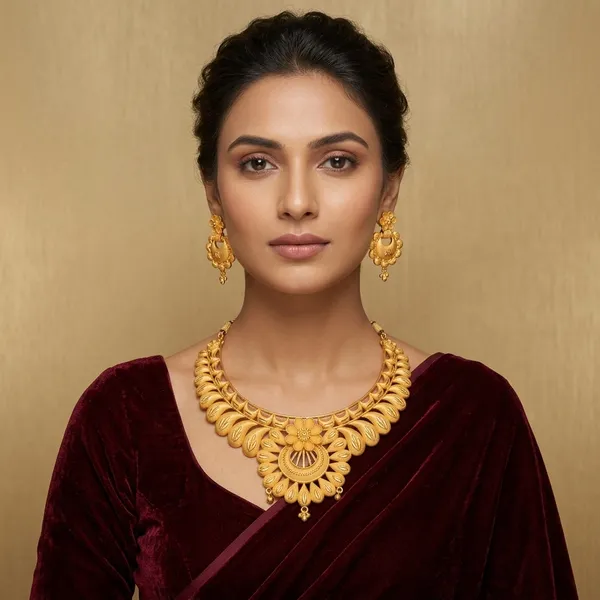 Gold_Brass_Traditional_Choker_Necklace_Jewellery_Set_For_Women