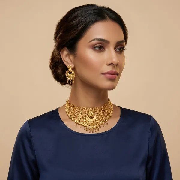 Gold_Brass_Traditional_Choker_Necklace_Jewellery_Set_For_Women