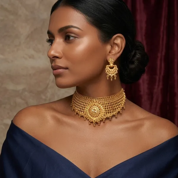 Gold_Brass_Traditional_Choker_Necklace_Jewellery_Set_For_Women