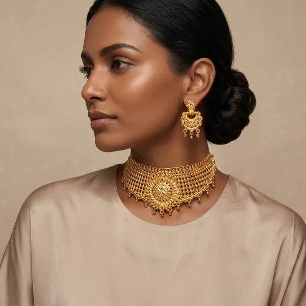 Gold_Brass_Traditional_Choker_Necklace_Jewellery_Set_For_Women