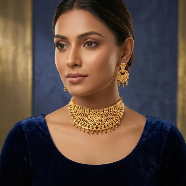 Gold_Brass_Traditional_Choker_Necklace_Jewellery_Set_For_Women