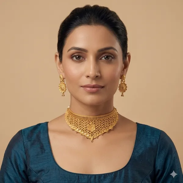 Gold_Brass_Traditional_Choker_Necklace_Jewellery_Set_For_Women