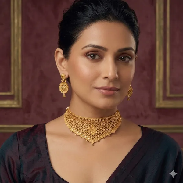 Gold_Brass_Traditional_Choker_Necklace_Jewellery_Set_For_Women